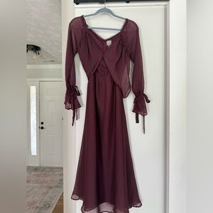 ASOS Maternity Burgundy Long-Sleeve Maxi Dress